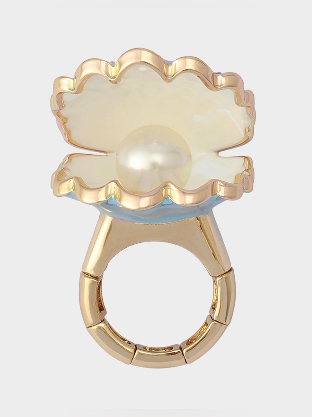 Betsey Johnson Sirens Cove Clam Shell Stretch Ring - Picture 5 of 9